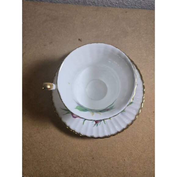 VTG Paragon Cup Saucer Made in England Pink Roses NOTE: Handle on Cup is Broken - Picture 8 of 8